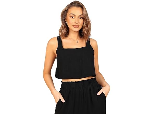 Petal & Pup (XL) Eleanor Cropped Top Black
