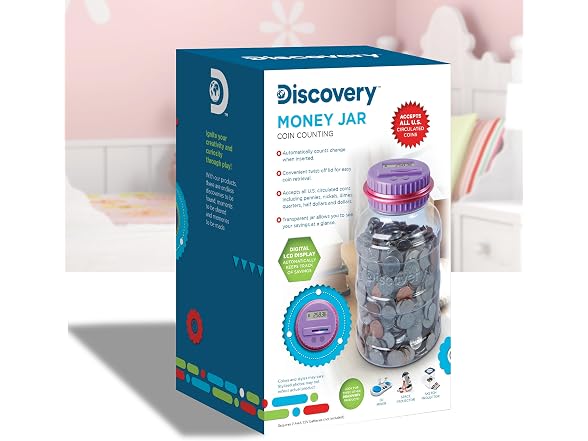 Discovey Digital Coin Counter Money Jar
