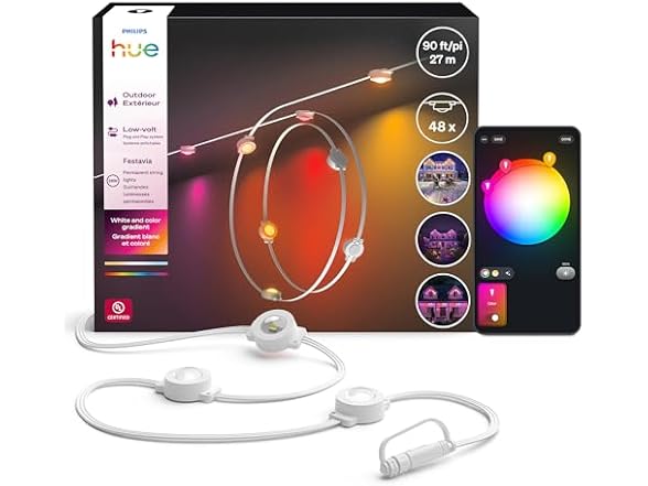 Philips Hue Festavia 90ft Permanent Outdoor String Lights