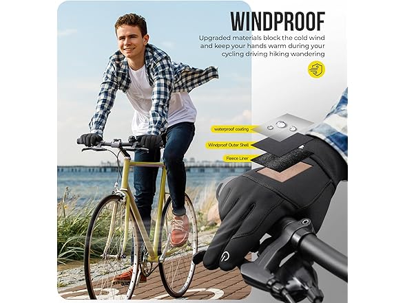 PULIOU Winter Waterproof Thermal Gloves