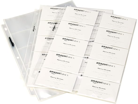 Amazon Basics Business Card Protector Pages, Pack of 500