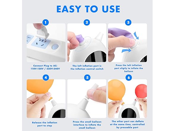 Balloon Pump Electric, SPLAKS Balloons Inflator Air Pump