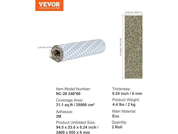 VEVOR Boat Flooring - 31.1 sq.ft