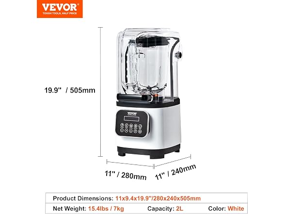 Professional Blender with Shield White