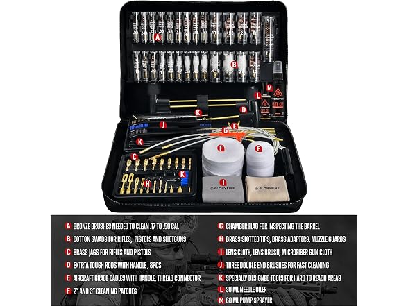 GLORYFIRE 82-Pc Gun Cleaning Kit