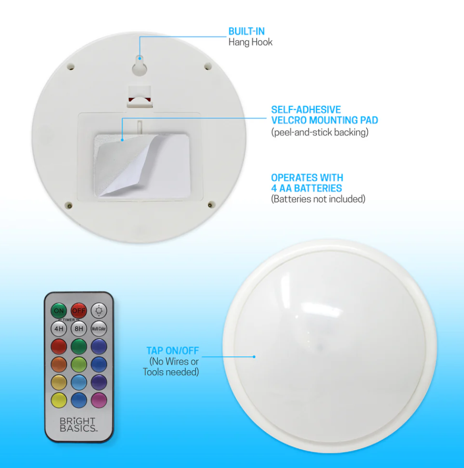 Aduro Remote Control Color Changing Large Tap Light - Gallery 7