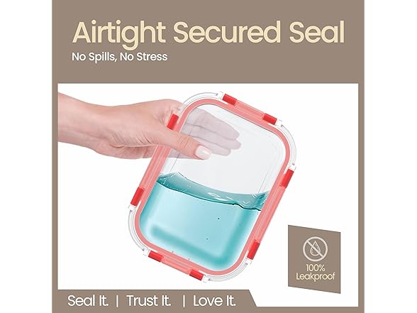 Borosilicate Glass Food Containers with Lids 16 Pc