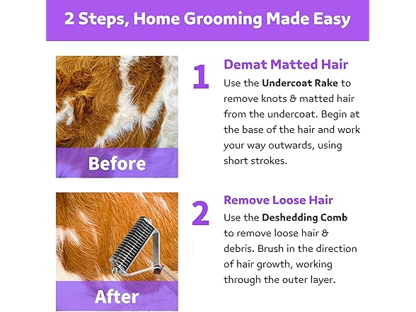 Poodoodle 2 in 1 Dogs Cats Dematting Grooming Comb