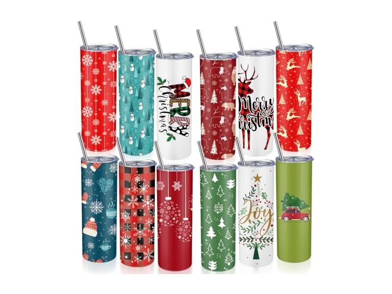 12 Piece Christmas Tumbler Set