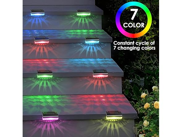 16 Pack Solar Step Lights (RGB)
