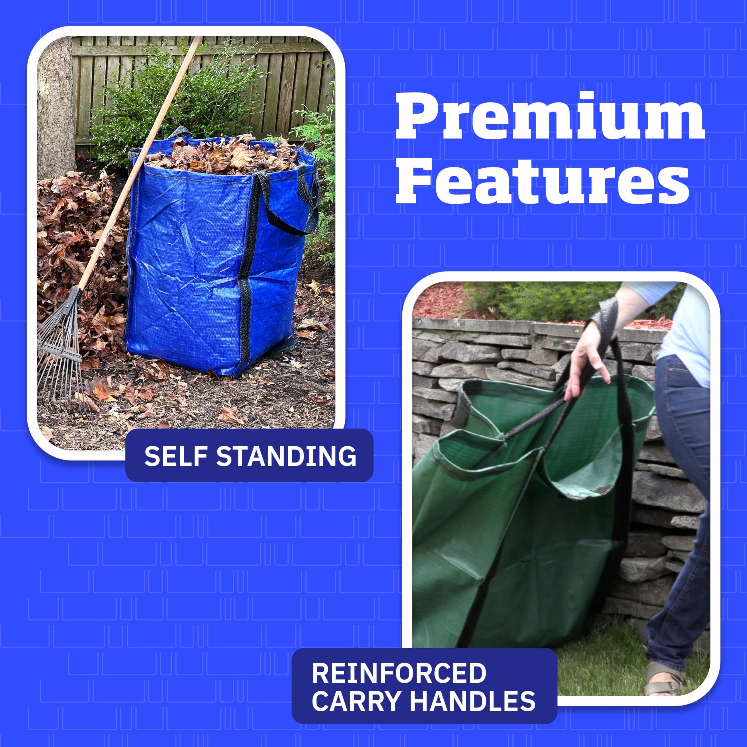 DURASACK Heavy Duty Reusable Yard Bags, 48-Gallon, 3PK - Gallery 16