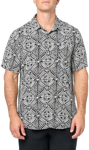 Unionbay Men's Rayon Button-up Woven Shirt, Black