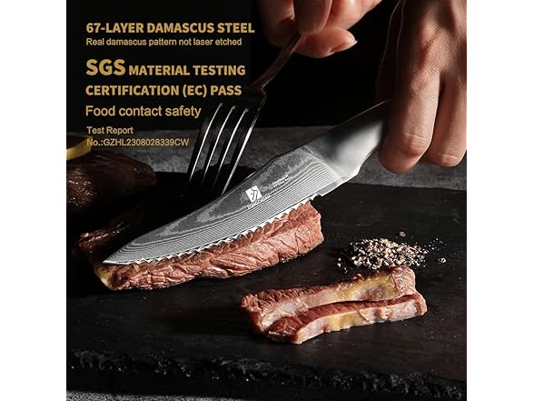zongchuan 9C Damascus Steel Steak Knives