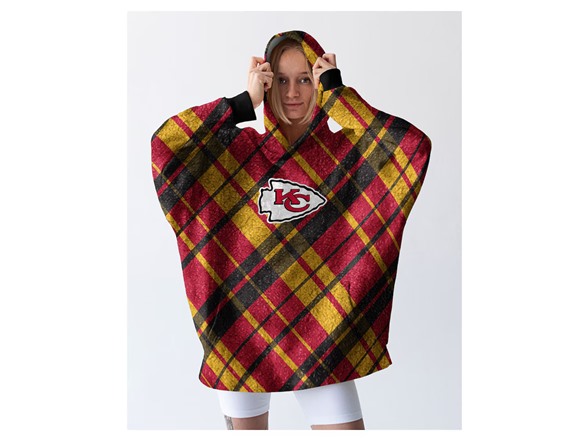 NFL Sherpa Flannel Hoodie Blanket - Choose Team