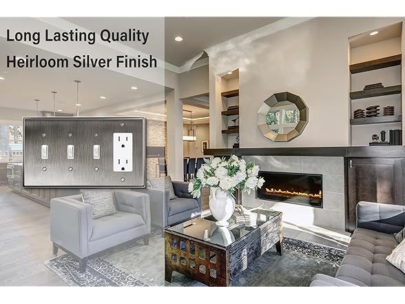 Wall Plate Triple Toggle Heirloom Silv