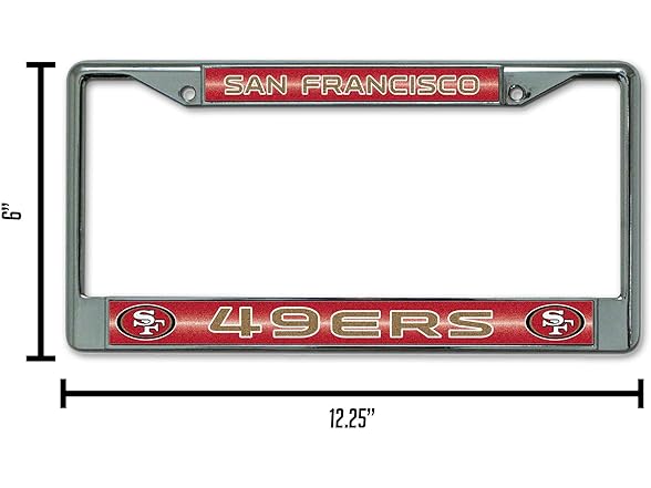 San Francisco 49ers Chrome License Frame