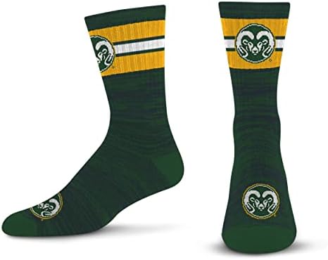 For Bare Feet Men's NCAA Colorado State Rams First String Crew Sock Team Color Large