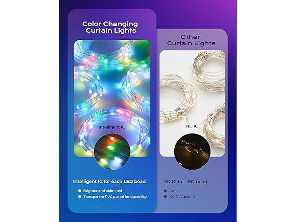 Brightown 400 RGBIC LED Smart Curtain Fairy Lights