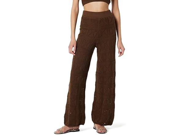 The Drop Women Diza Pull Flare Leg Crochet Pant - Gallery 13