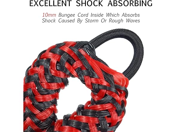 Geelu 2ft Bungee Dock Lines, 2-Pack