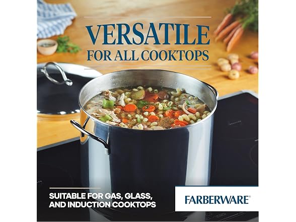 Farberware Large Stainless Steel 16 Quart Stock Pot 