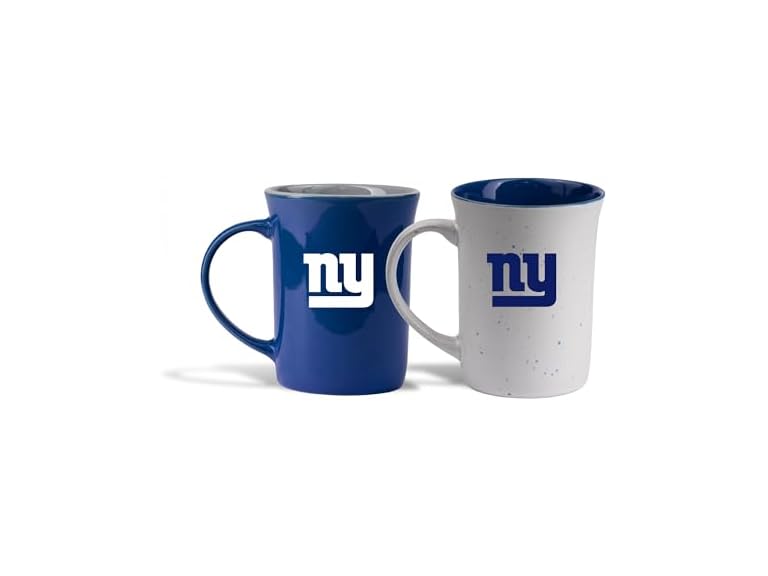 The Memory Company Officially Licensed NFL Home/Away Speckle Ceramic Coffee Mugs Set of 2-16 oz Premium Team Logo Drinkware Set