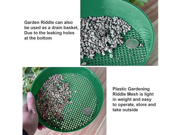 Pineeseatile GAR-32 (2 Pack) Garden Soil Sieve Sifter