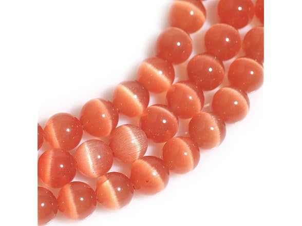 JOE FOREMAN 6mm Light Orange Cat Eye Stone Beads