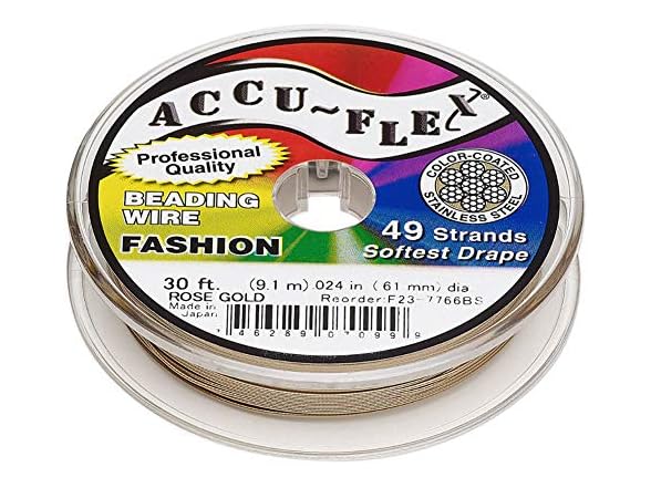 Accu-Flex Bead Stringing Wire Rose Gold