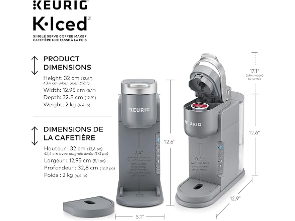 K-Iced Single Serve Coffee Maker - Grey - Gallery 7