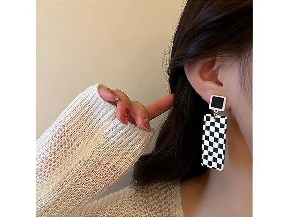 Gold Plated Checker Small Hoop Earrings