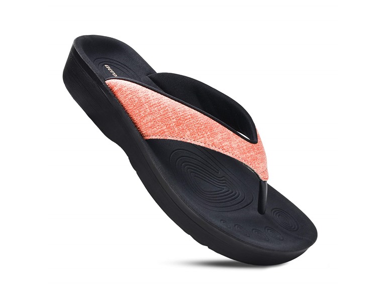 AEROTHOTIC Original Orthotic Comfort Thong Sandal Flip Flops - Mellow Peach - Womens 6