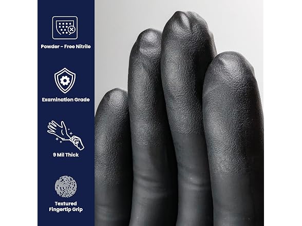 Adenna Dark Light Bulk Disposable Nitrile Gloves