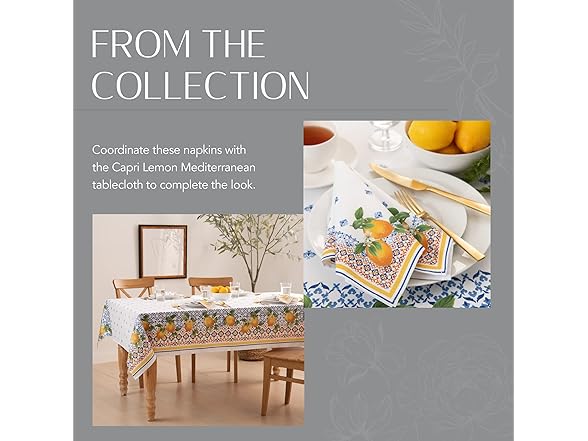 Elrene Capri Lemon Napkins Set of 4