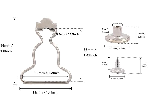 Amanaote 1.25" Fastener Overall Clip