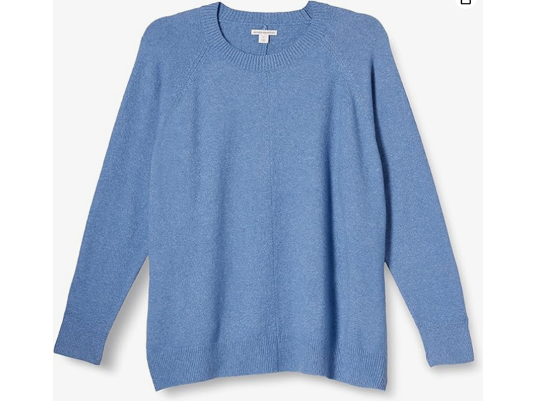 Amazon Essentials Women's Crewneck Sweater, Classic-Fit, Soft Touch, Long Sleeve, Plus-Size Available, Cornflower Blue, 5X