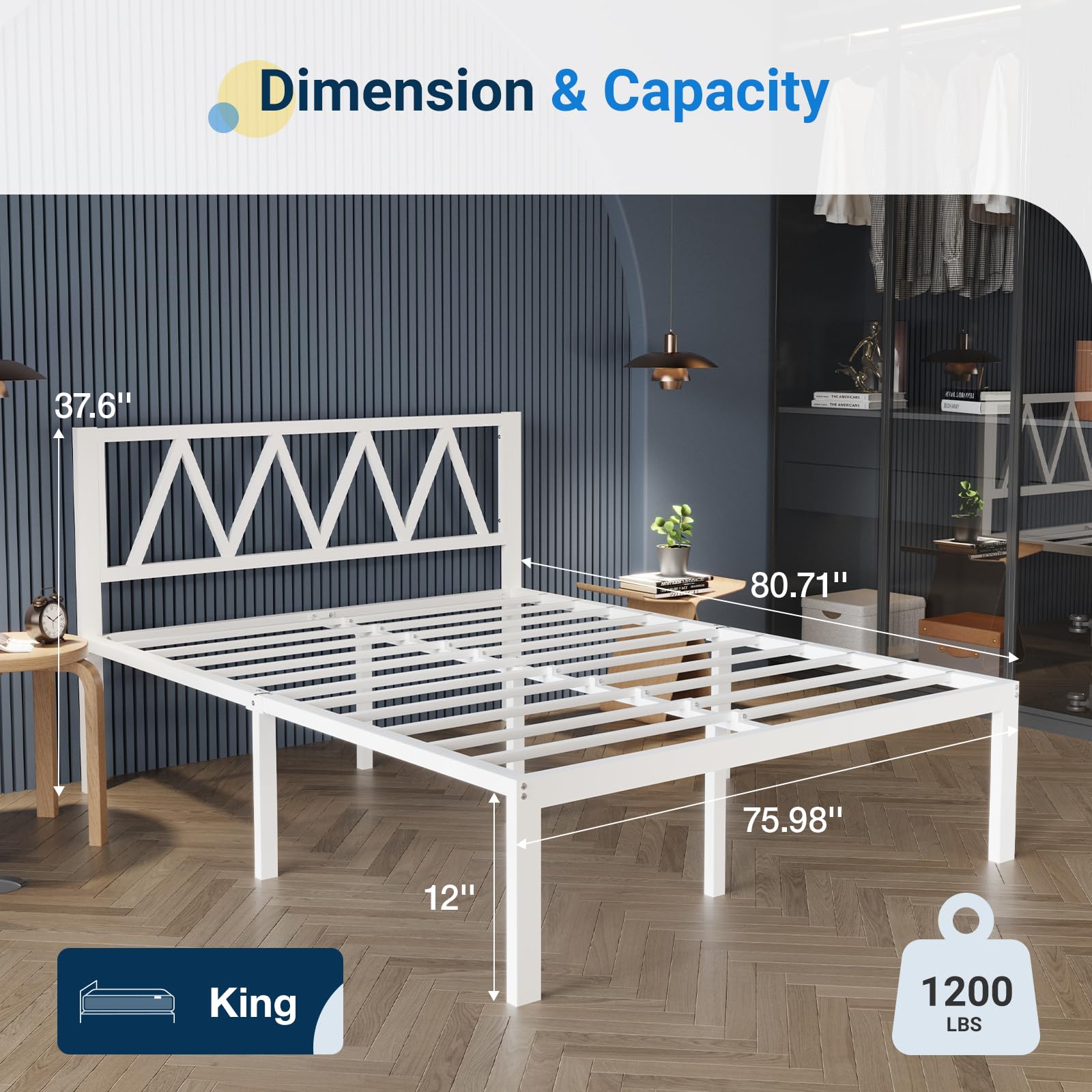 Avenco King Bed Frame with Headboard - Gallery 11
