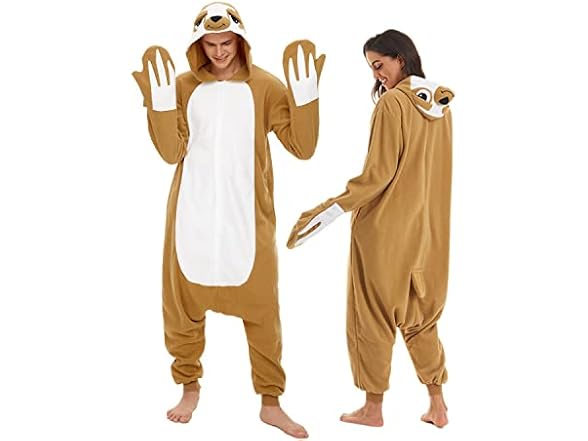 CANASOUR Women's Halloween Sloth Onesie Fluffy