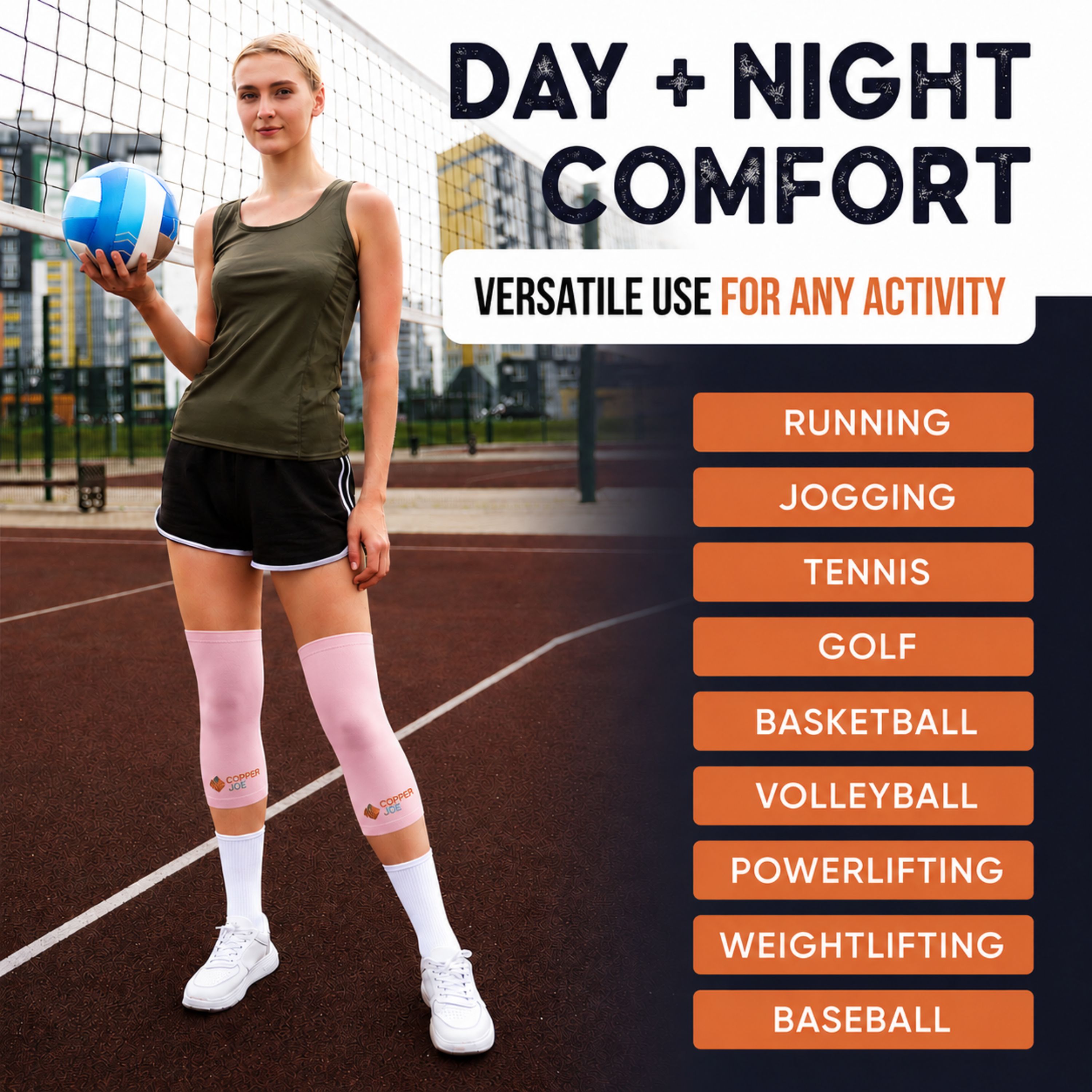 Copper Joe Knee Compression Sleeve 2-Pack - Gallery 11