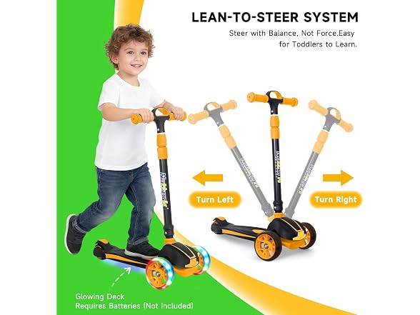 Nattork Orange Kids Scooter for Age 3-8