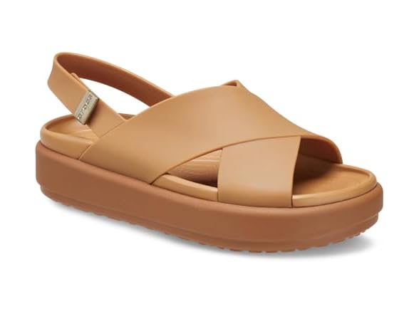 Crocs Brooklyn Luxe Womens Cross Strap Tan