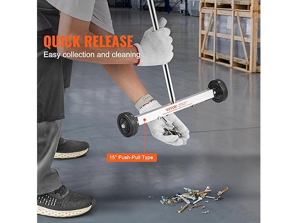 VEVOR 15-Inch Magnetic Sweeper with Wheels