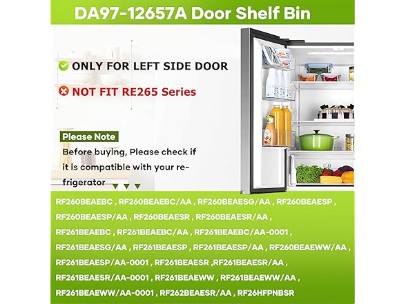 DA97-12657A Refrigerator Door Bin Shelf