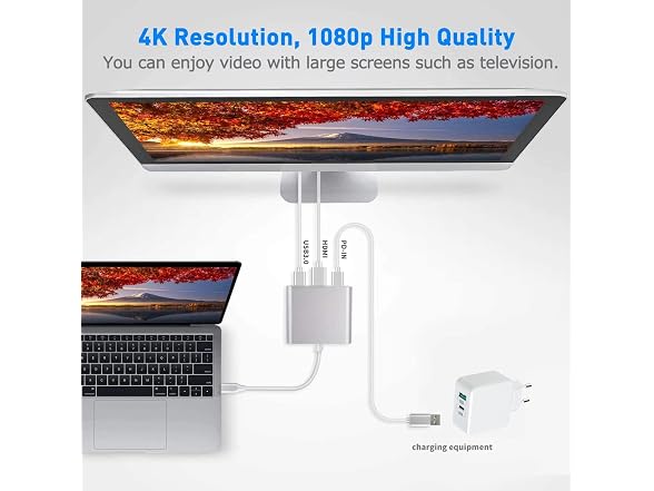 Battony USB C to HDTV Adapter