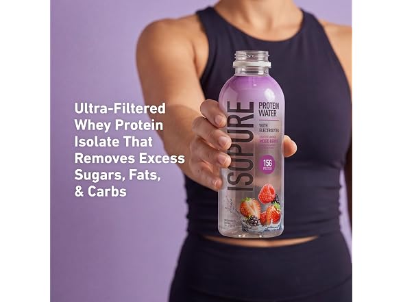 12PK Isopure Clear Protein Water Electrolytes, Berry