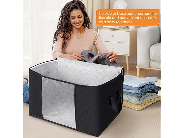 Fab totes 90L Black 4 Pack Storage Bags