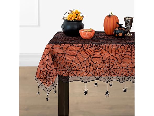 Elrene Home Fashions Crawling Spider Halloween Tablecloth