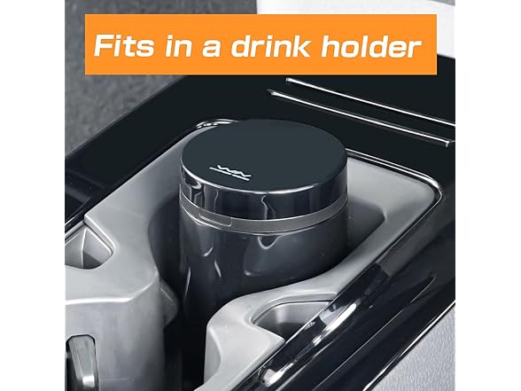 SEIWA Car Ashtray with Lid Black