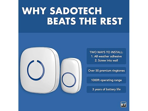SadoTech Wireless Doorbells for Home, Ap