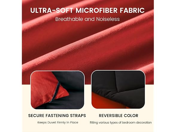 Red Reversible Comforter Set King